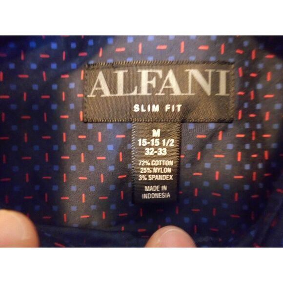 Alfani Blue and red sprinkle print button down - Picture 6 of 6